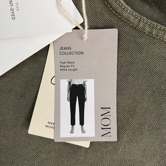 NEW Mango Olive Mom High Waist Ankle Jeans Sz 16 - Picture 3 of 10